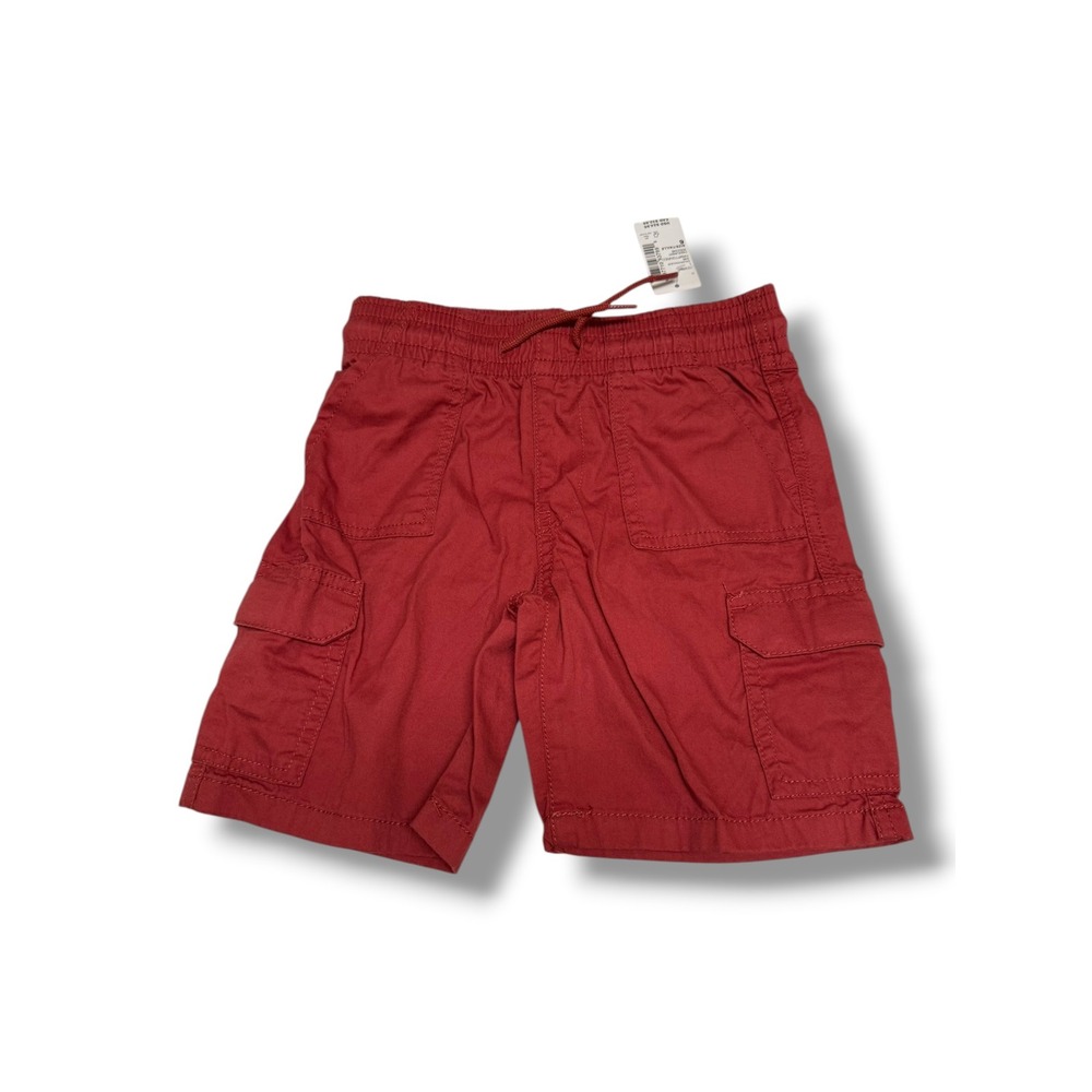 The Children's Place Boys Hampton‎ Red Cotton Cargo Shorts Elastic Waist 6 NWT